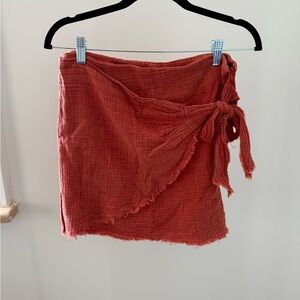 Pink Lily Terracotta Mini Skirt